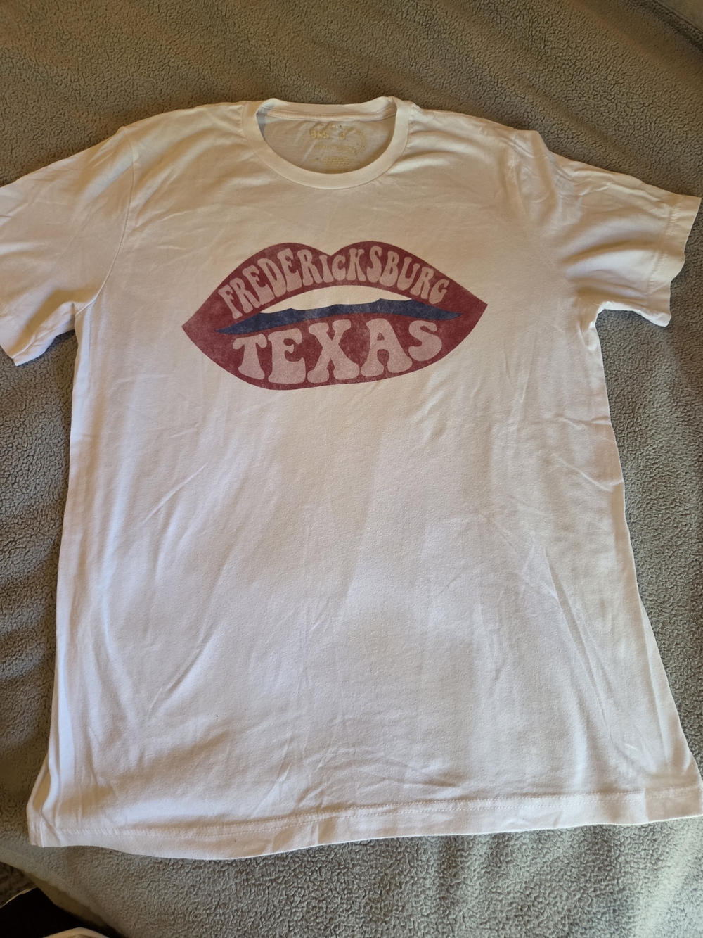 Fredericksburg Texas Graphic Tee - White with Red Print